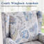  Fauteuil à oreilles avec dossier haut, fauteuil d'appoint rembourré pour le salon, la chambre à coucher, le bureau, floral bleu