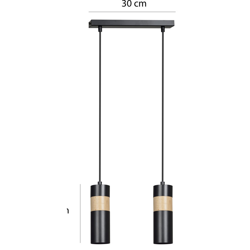 Cognato 2 - Light Cylinder Pendant, Black