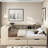 Modern Bed With Storage Shelves, 2 Drawers, Charging Station, Study Desk And Upholstered Headboard-833519710
