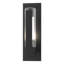 Vertical Bar Fluted Clear Glass 1-Bulb Outdoor Flush Mount-96129127-96129130