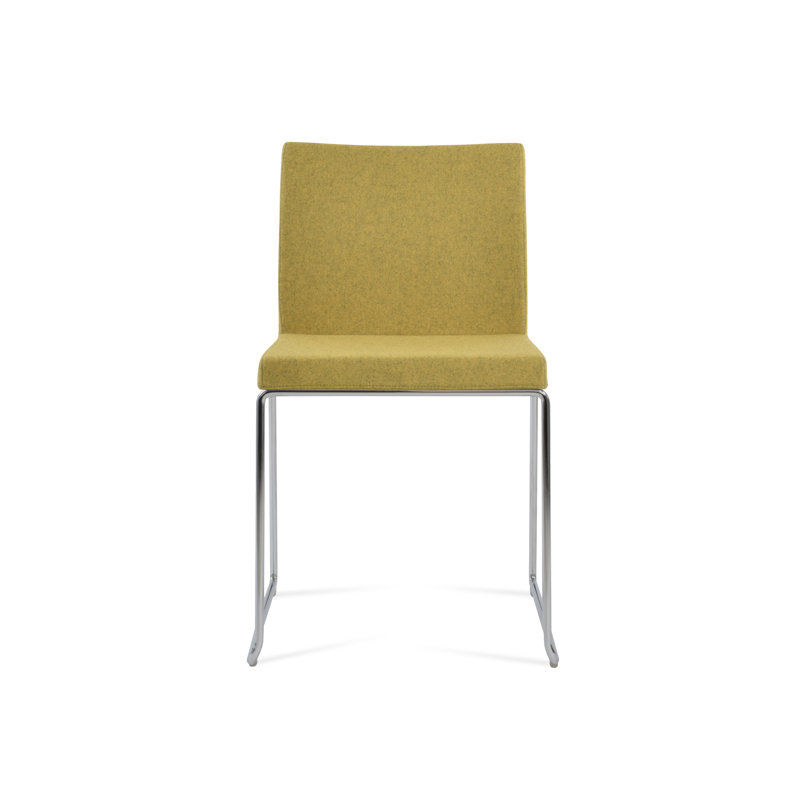 Chaise empilable en laine Aria, Chrome chrome, Moka