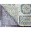 Tapis oriental blanc perle 3 pi 3 po x 4 pi 7 po au look rétro avec motif médaillon étoile, 100% laine noué à la main, teintures naturelles, tapis oriental