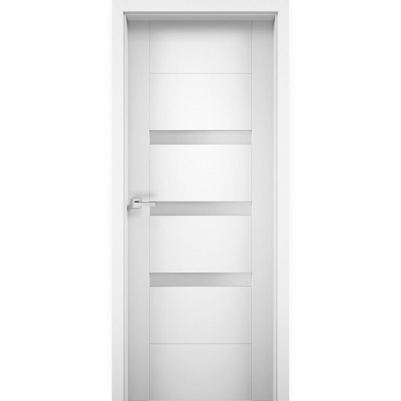 Sete Frosted Glass Standard White Door, 18" x 84"