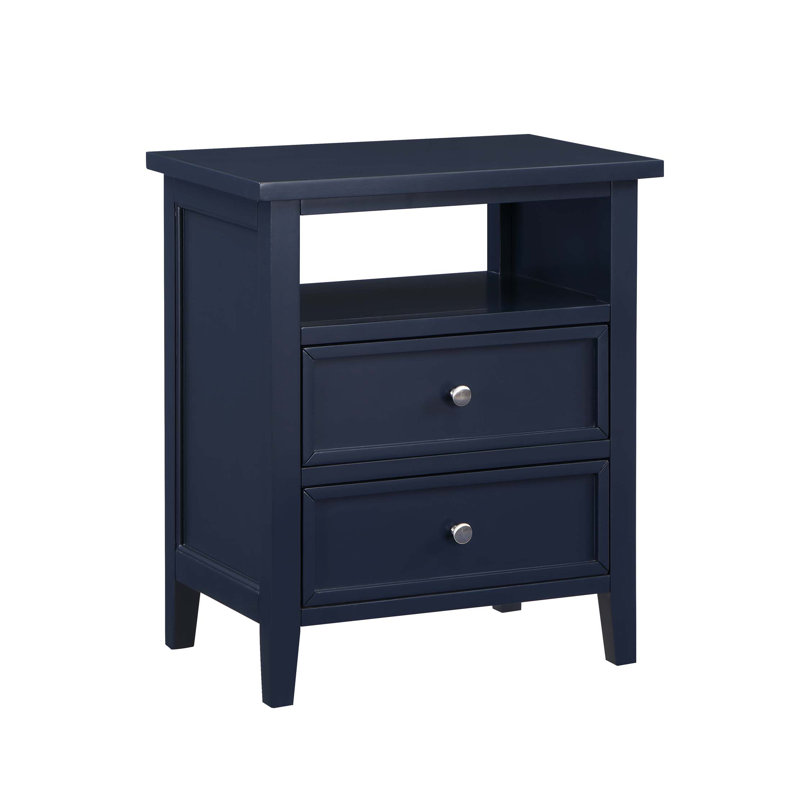 Weston 2 Drawer Nightstand, Dark Blue