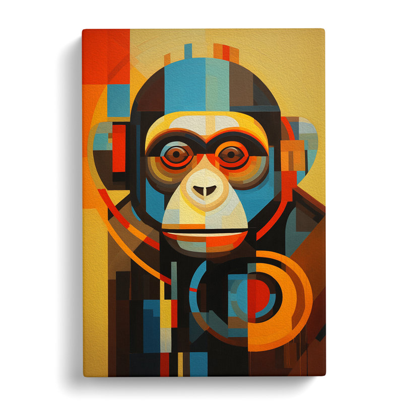 Monkey Constructivism No.3 - Wrapped Canvas, 50cm H x 35cm W x 3cm D