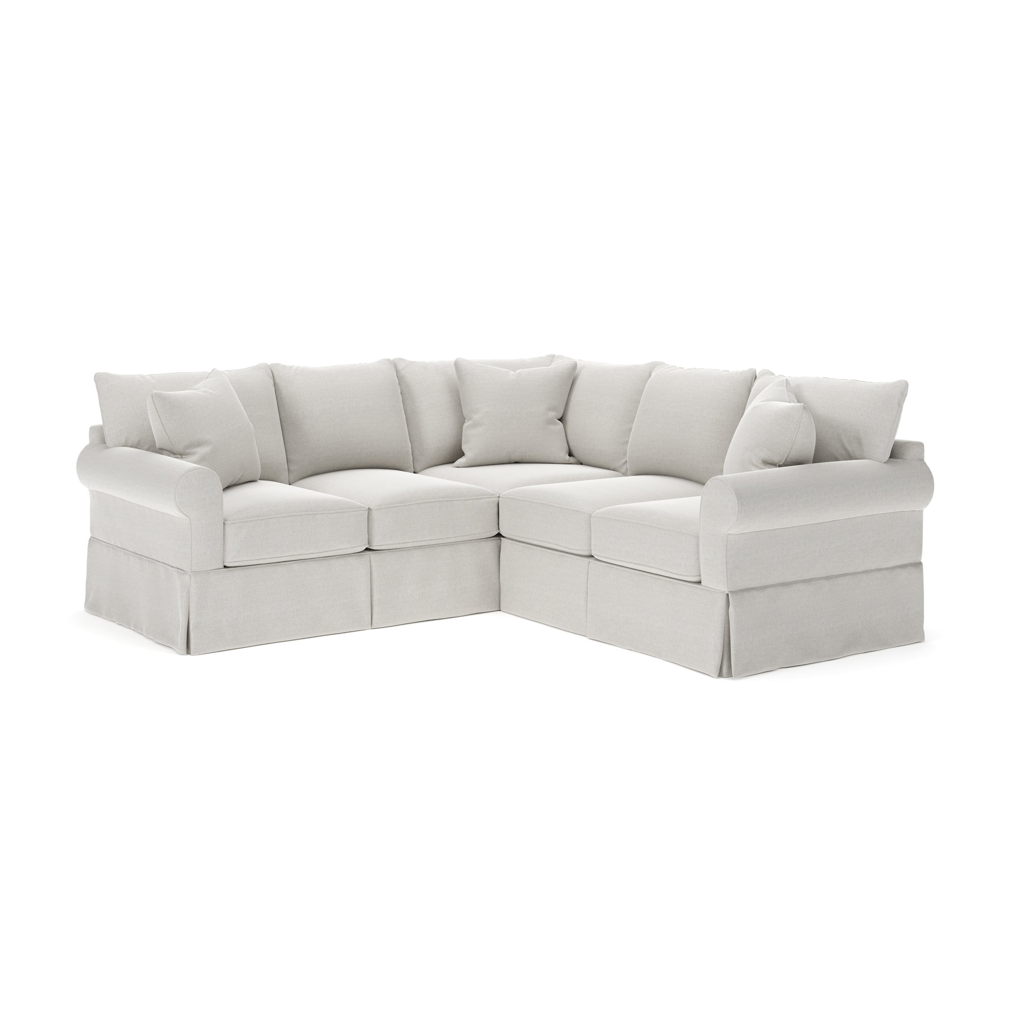 Amari Upholstered L-Sectional, Left Hand Facing, Drusky Ivory Sustain® Basketweave