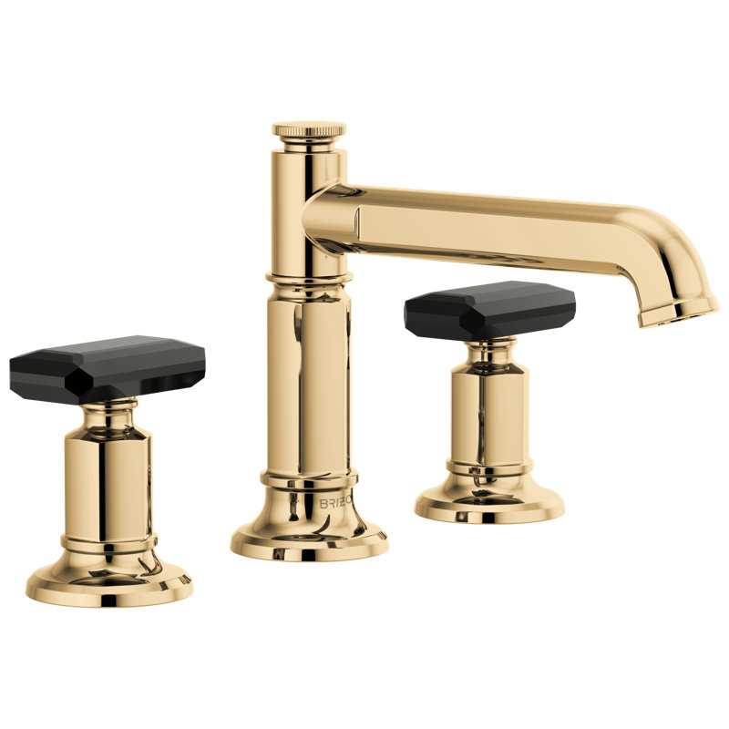 Invari™ Widespread Lavatory Faucet with Column Spout, Polished Gold, Knob Handle