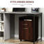 Printer Stand And Mobile Brown Storage Cabinet Organizer With Drawer, Ample Space For Office Accessories, 4 Omnidirectional Wheels Mobility, Fits Under Desk, Frame Construction