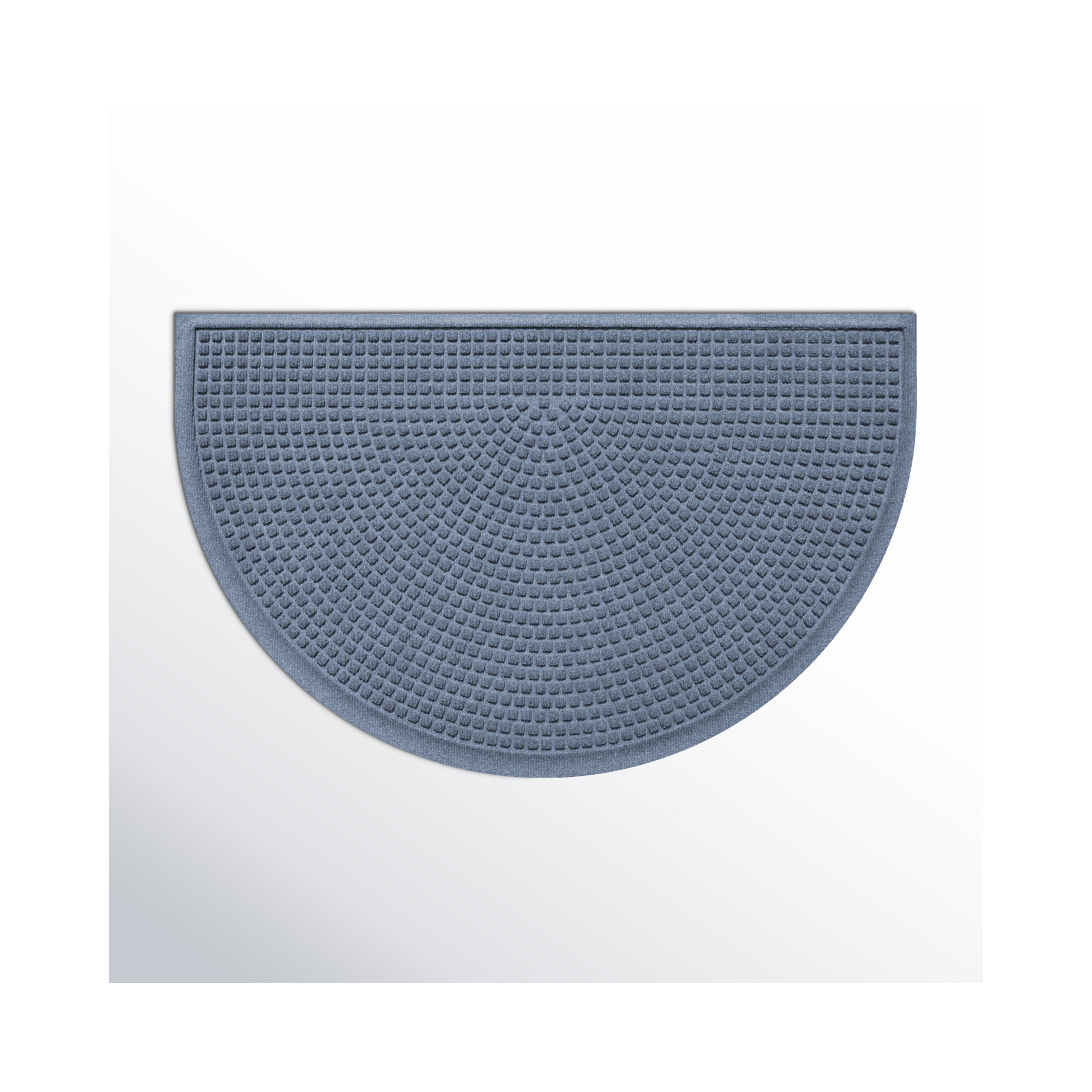 WaterHog Squares Indoor Outdoor Door Mat, Semi-Circle 2' x 3'3", Bluestone