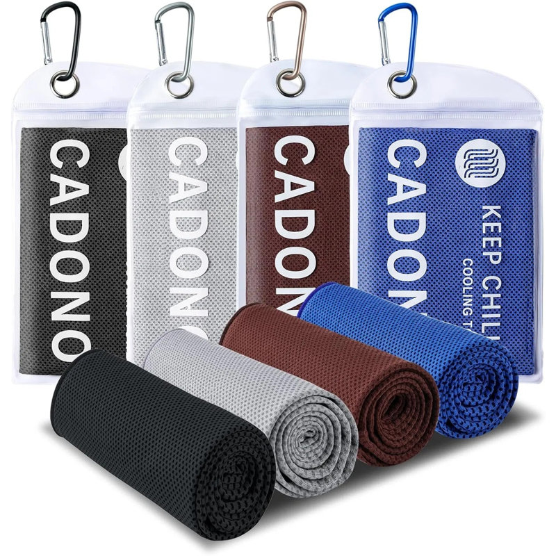 4 Pack Cooling Towel (40"x12"), Soft Breathable Chilly Towel – Ice Towel, Microfiber Towel For Yoga, Sport, Running, Gym, Camping, Fitness & Outdoor Activities (multicolor)