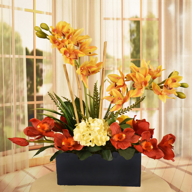 Faux Silk Mixed Assortment Arrangement in Vase