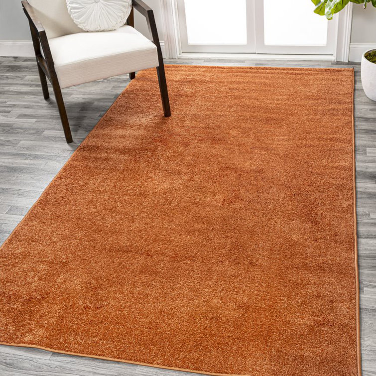 Antto Solid Low-Pile Orange Rug