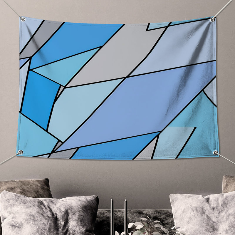 Tapisserie murale abstraite - art mural, H 68 po x l 80 po avec 4 œillets