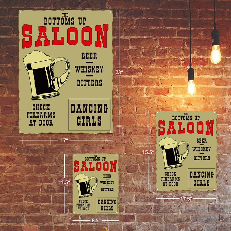 «Bottoms Up Saloon», impression sur métal