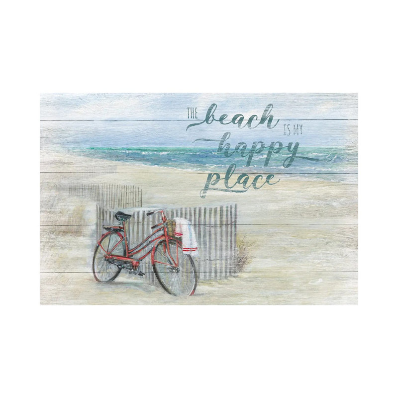 Beach Happy Place by Ruane Manning - Gallery-Wrapped Canvas Giclée on Canvas, 20.32 cm H x 30.48 cm W, Canvas