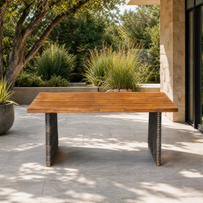 Table de salle à manger d'extérieur en bois d'acacia