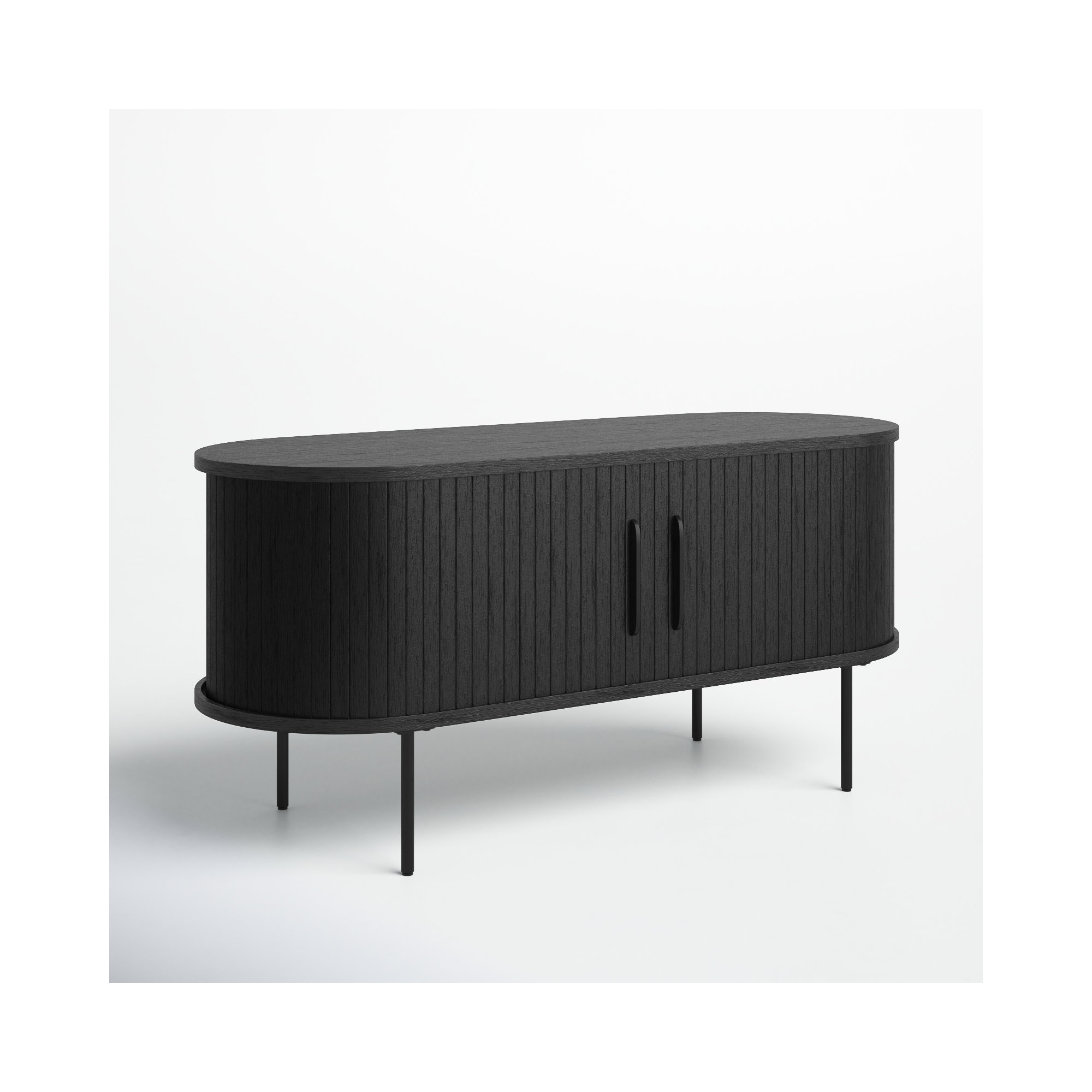 Iris 47'' Media Console, Black Oak