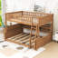 Lit superposé en bois avec tablettes et lumières-978687203-978687200