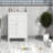 Modern Compact Vanity With Sink, Solid Wood And Mdf, Space-saving Design