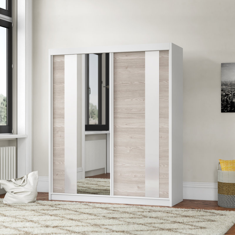 Gulledge 2 Door Manufactured Wood Wardrobe, White