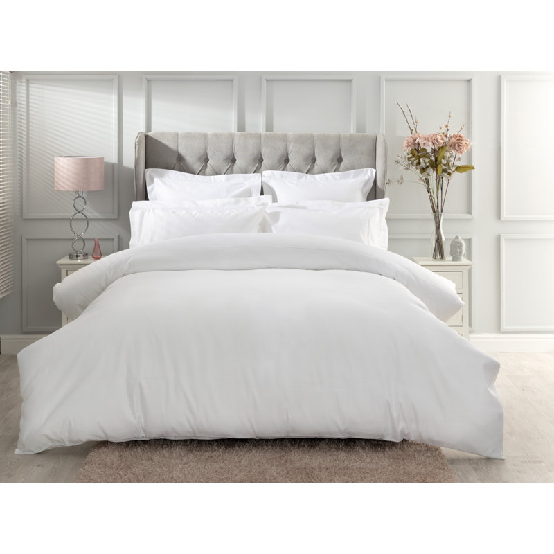 Cotton Solid Colour Duvet Cover, King Duvet Cover, White