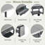 Chariot pour îlot de cuisine pour l'extérieur avec table d'appoint pliable, plan de travail en acier inoxydable, espace de rangement ouvert et crochets en métal-126036423