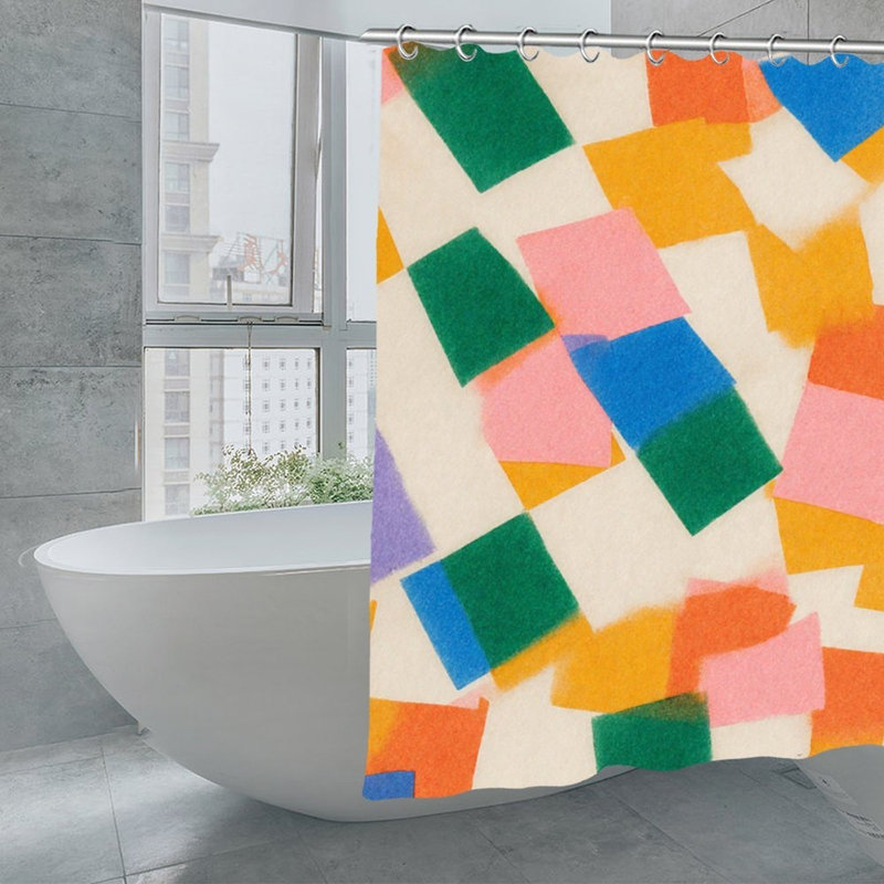 Rideaux de douche carrés colorés, 71 x 71