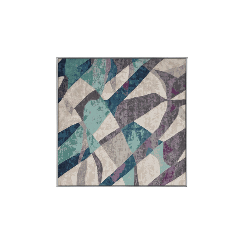Tapis gris soyeux et moelleux, Carré 4 pi