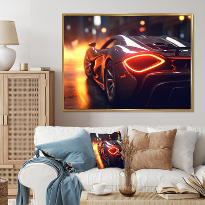 «Exotic Car In The Neon Streets II», reproduction sur toile