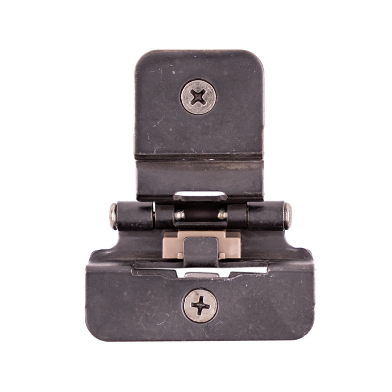 Charnière double démontable superposée de 1/4 po, cadre frontal à fermeture automatique de 3/8 po - fer noir - charnières de porte d'armoire (ensemble de 2)