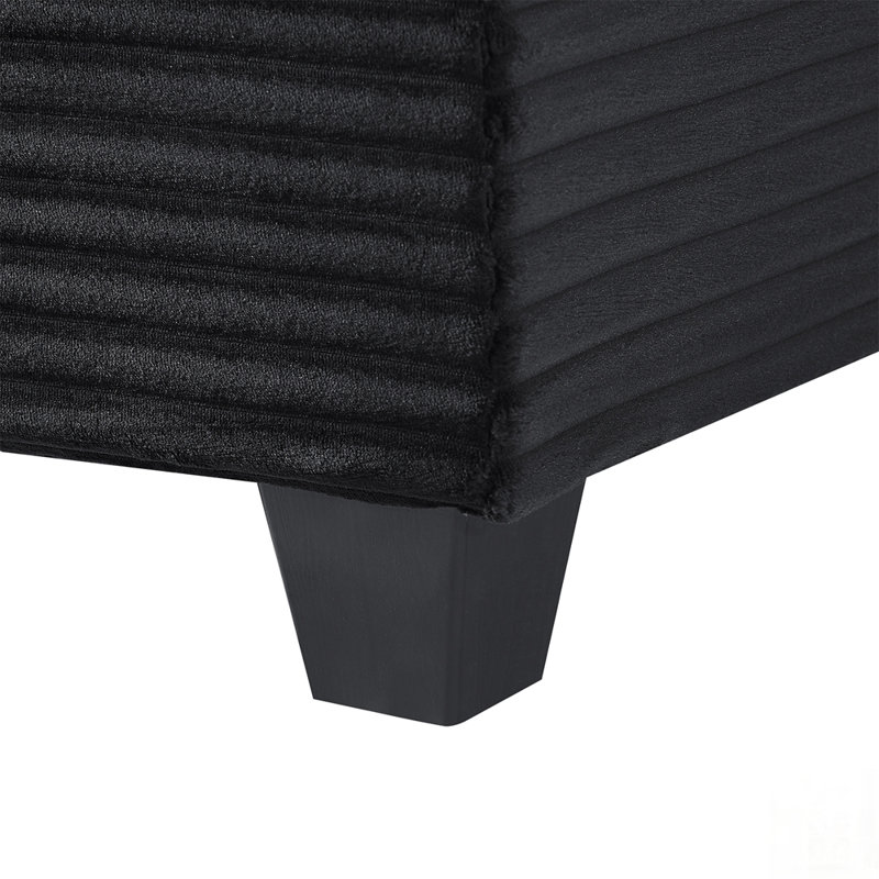 Canapé modulaire en U avec repose-pieds mobile et poches de rangement latérales, idéal pour les agencements de salon flexibles et les sièges confortables.