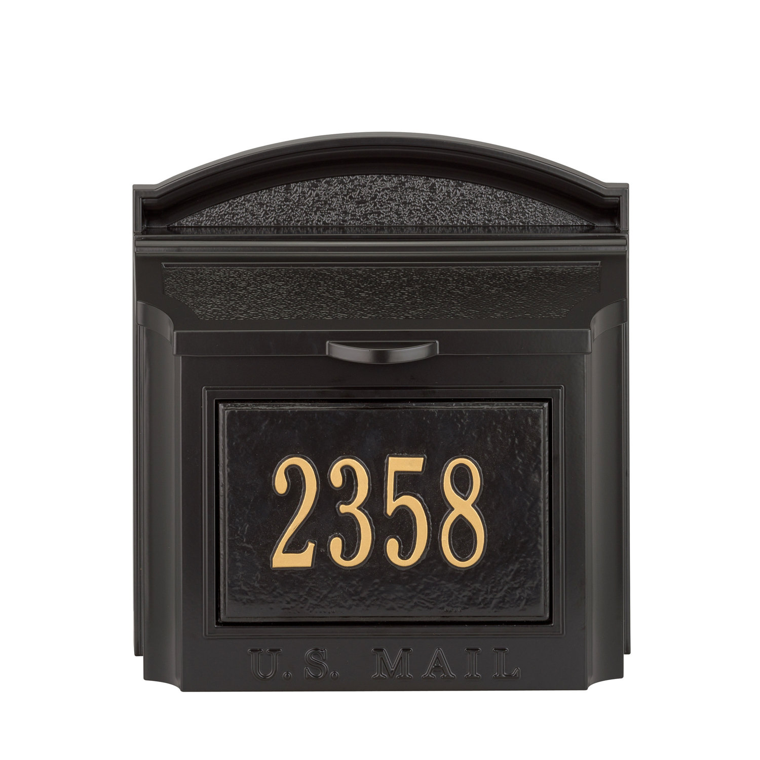 Locking Wall-Mounted Mailbox, Black, Yes