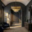 Lustre rond classique en cristal 24 po