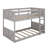 Twin Over Twin Floor Bunk Beds With Panelled Headboard And Footboard-140052435