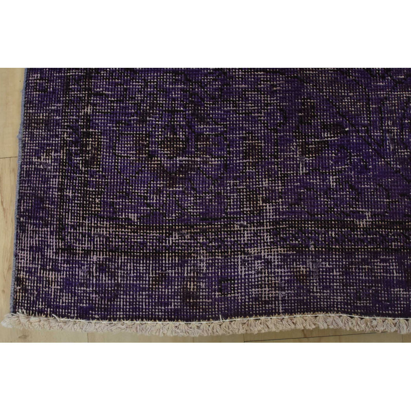 Tapis mauve en laine des années 1970 7 pi 7 po x 10 pi 6 po Garriga