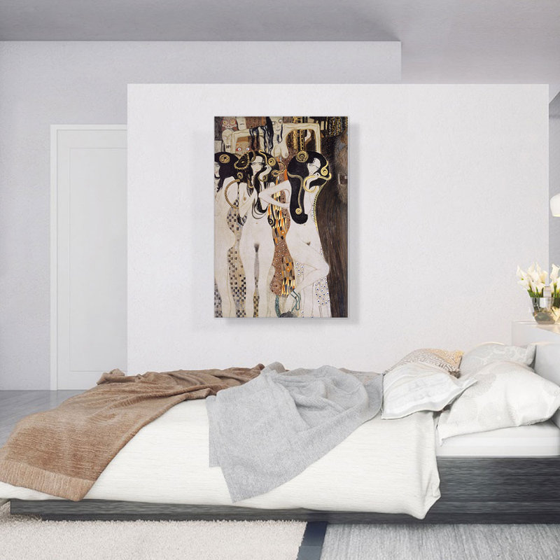 «The Gorgons and Typheus 1902» par Gustav Klimt, reproduction d'art sur toile tendue, H 40 po x l 26 po x P 0,75 po