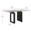 Table de salle à manger blanche avec 2 pieds piédestal noirs-1866012462