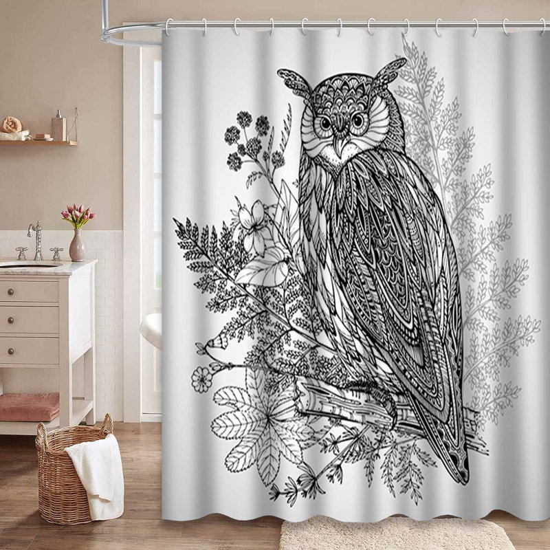 Rideau de douche Wild Animal Owl, L 72 po x l 72 po