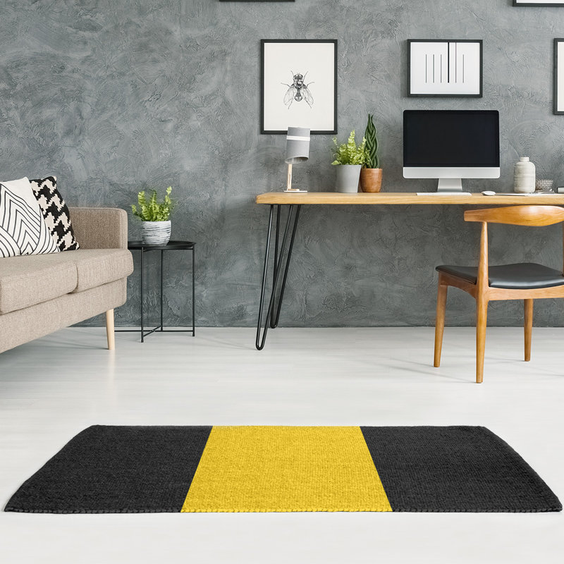 Tapis jaune/noir, Rectangle 3 pi x 5 pi