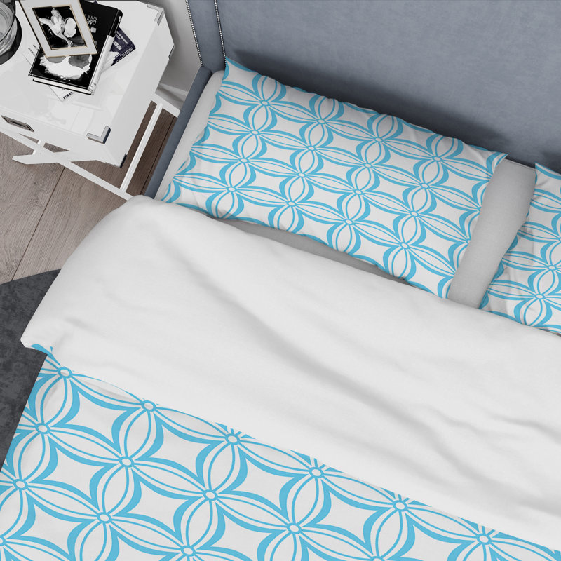Modern & Contemporary Polyester Twill Abstract Duvet Cover, King Duvet Cover + 2 Shams