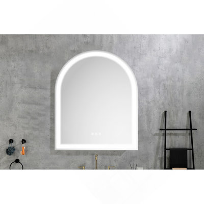 Miroir mural de salle de bain 30 * 36 avec éclairage à DEL haute luminosité + anti-buée séparément + fonction gradateur