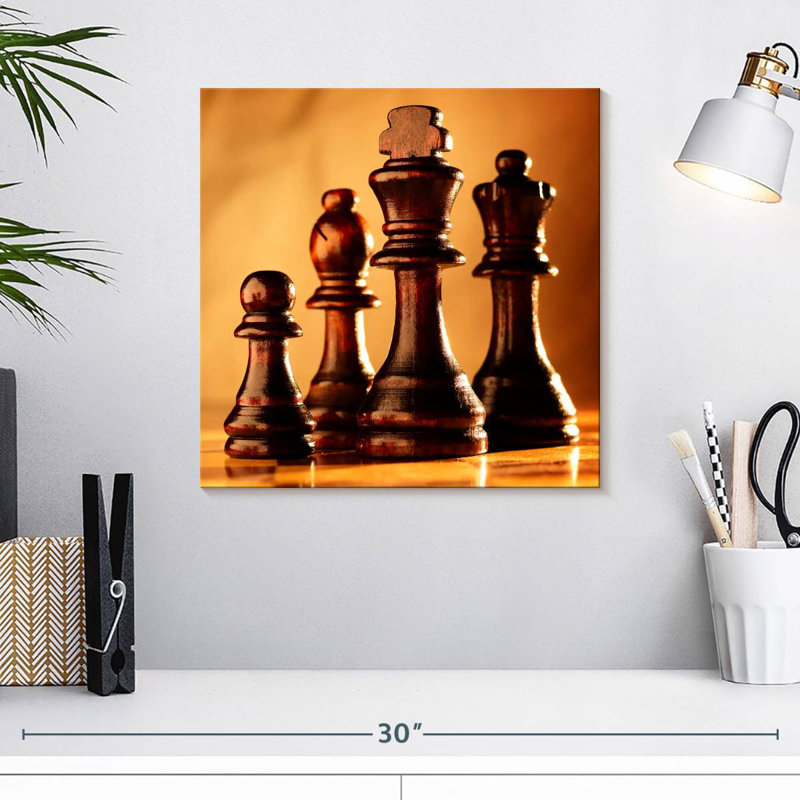 Pièces d'échecs en bois Senne, H 16 po x l 16 po