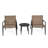 Modern Outdoor Chat Set: 2 PE Rattan Chairs +  Steel & Tempered Glass Side Table – Durable & Stylish