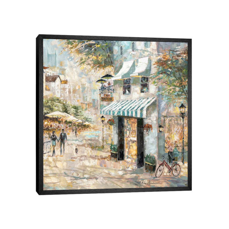Rooftop Café Detail II by Ruane Manning - Gallery-Wrapped Canvas Giclée on Canvas, 45.72 cm H x 45.72 cm W, Black Framed