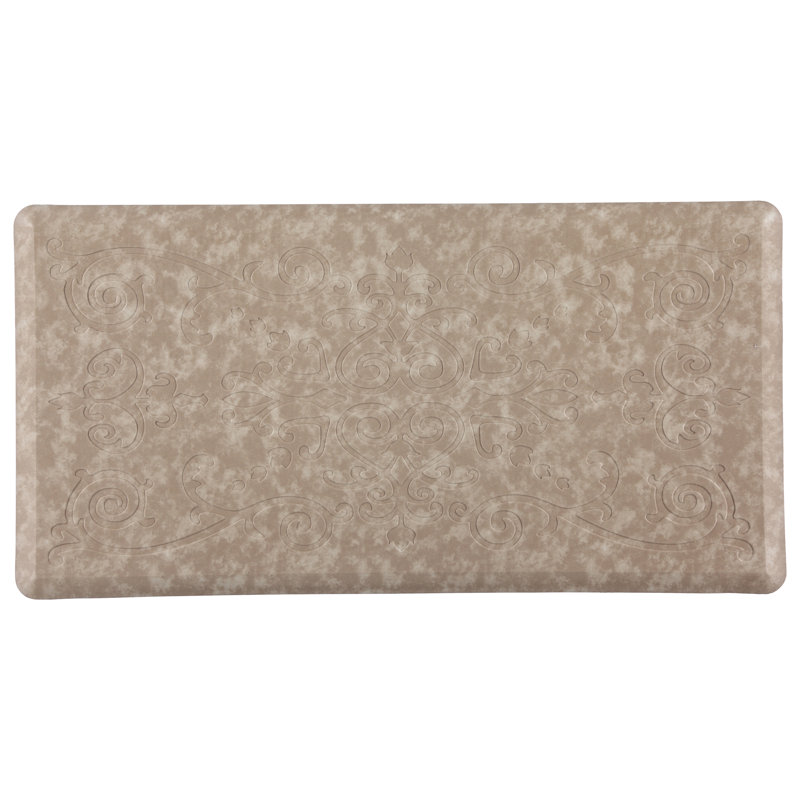 Water Resistant Anti-Fatigue Non-Skid Kitchen Mat, Rectangle 1'5" x 5', Beige