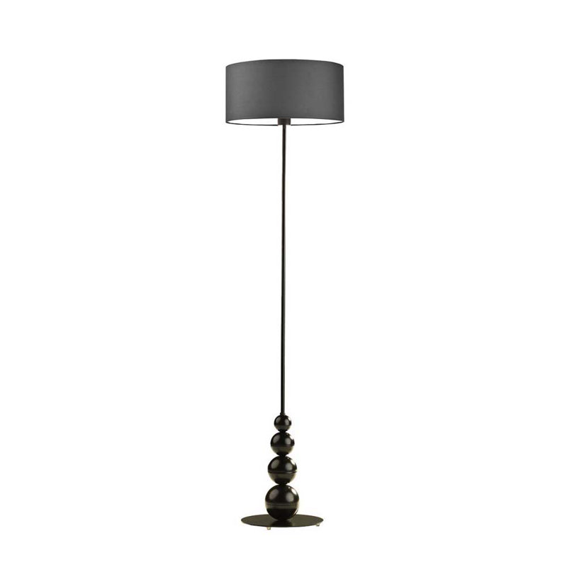 Fahey 166 H cm Traditional Floor Lamp, Graphite, Black
