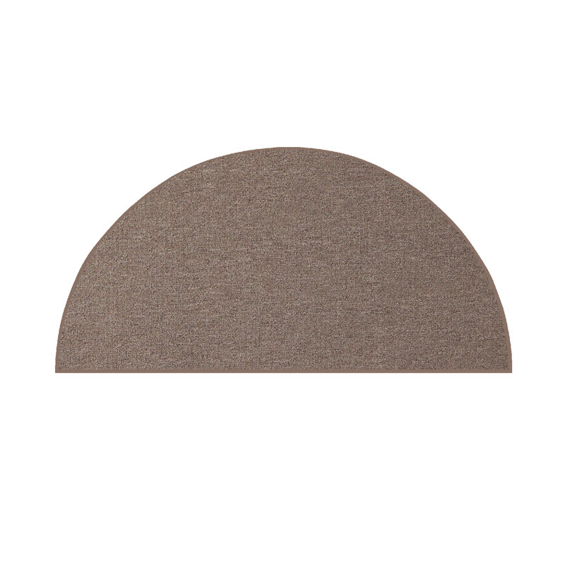 Tapis intérieur / extérieur brun Dorinda, Demi-cercle 2 pi 9 po x 5 pi 6 po