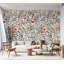 Murale botanique pelez et collez - Feuilles de baies rouges-1845900225
