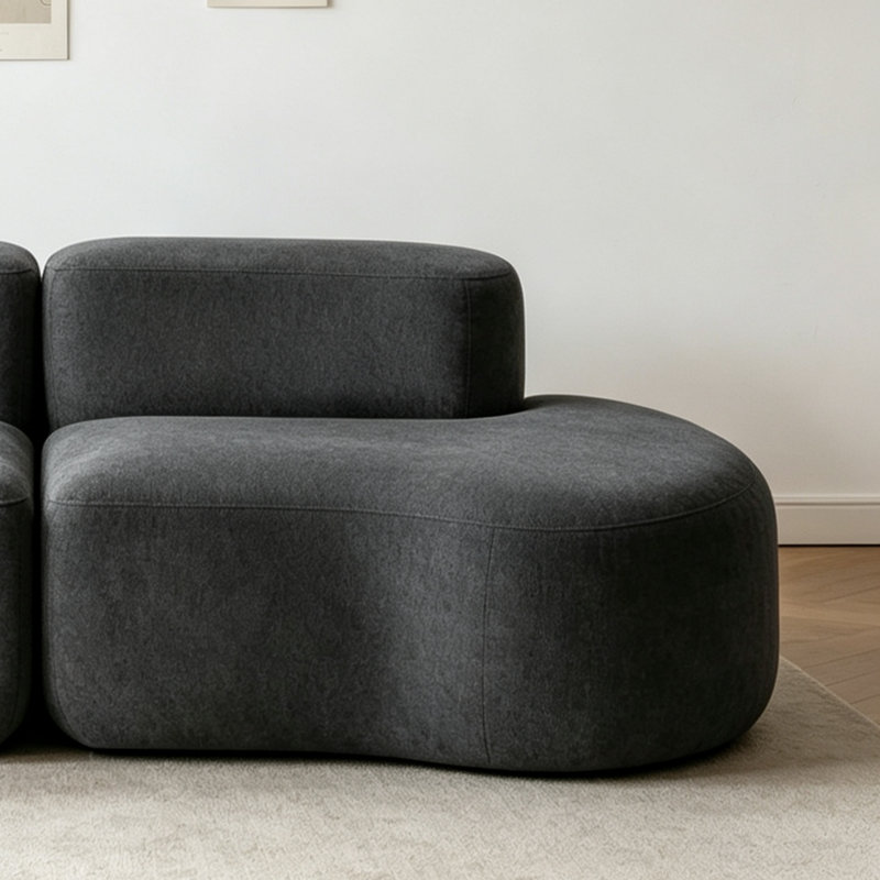 Canapé moderne et simple de style crème, Tissu gris foncé