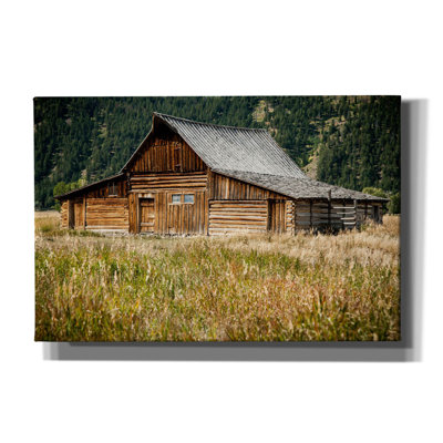 «Teton Barn» par Tim Oldford, art mural sur toile, 40 po x 26 po